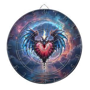 Flamebound Heart of the Moon – Gothic Cosmic Love Dartboard