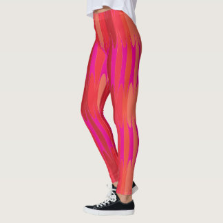 Flameburst Hot Pink & Red Leggings