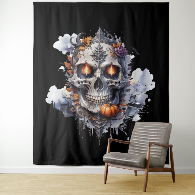 Flamejant Skull Tapestry (In Situ)