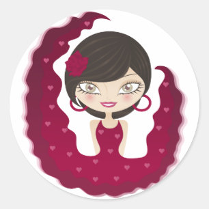 flamenco classic round sticker