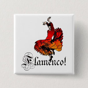 Flamenco Dancer 15 Cm Square Badge