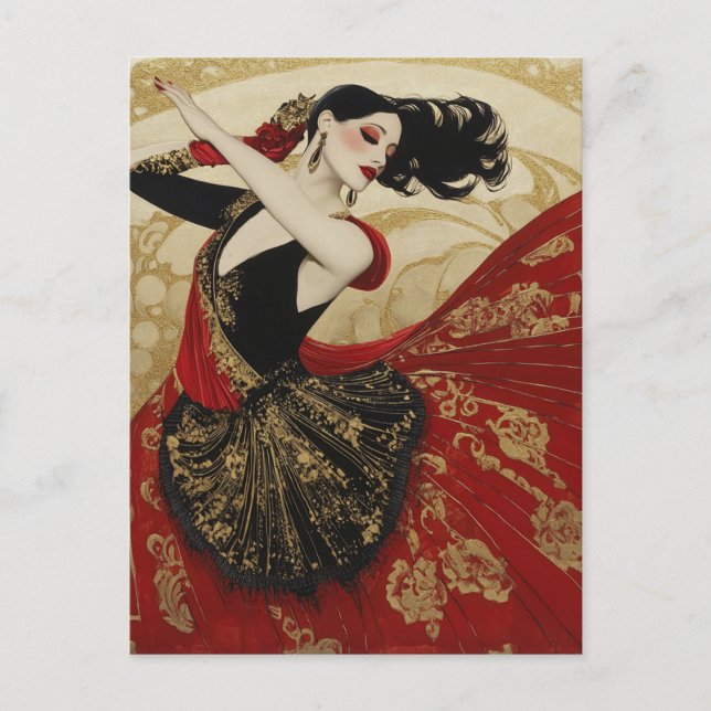 FLAMENCO DANCER #2 HOLIDAY POSTCARD (Front)