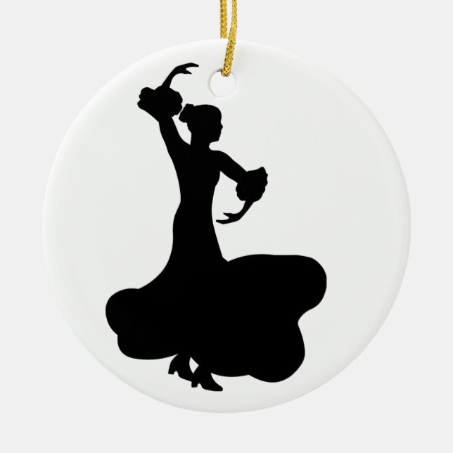 Flamenco Dancer Ceramic Tree Decoration (Front)