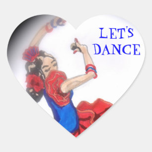 Flamenco Dancer Heart Sticker