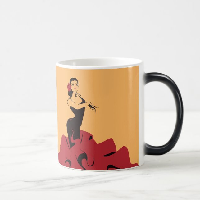 flamenco dancer in a spectacular pose magic mug (Right)