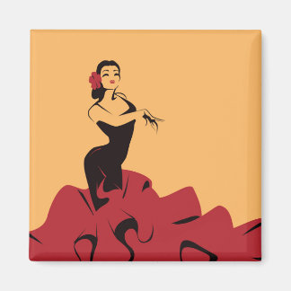 flamenco dancer in a spectacular pose magnet