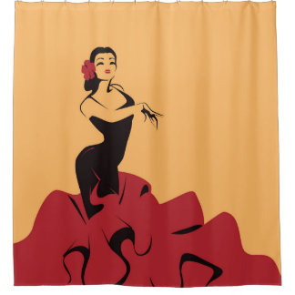 flamenco dancer in a spectacular pose shower curtain