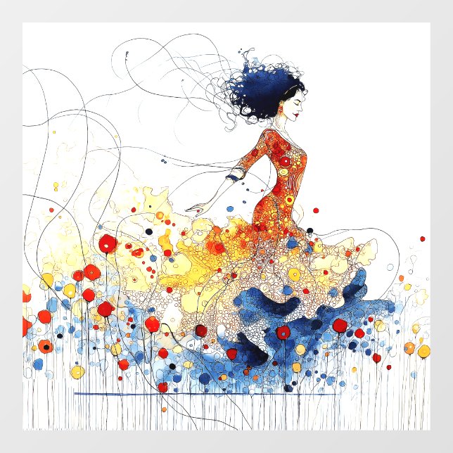 Flamenco Dancer in Flowing Multicolored Motion #1 (Sheet)