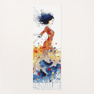 Flamenco Dancer in Flowing Multicolored Motion #1 Yoga Mat