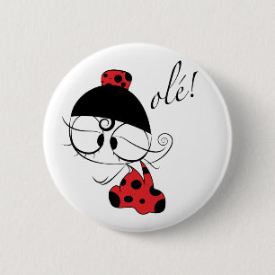 Flamenco dancer ole! 6 cm round badge