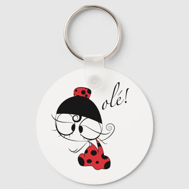 Flamenco dancer ole! key ring (Front)