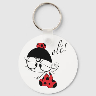 Flamenco dancer ole! key ring