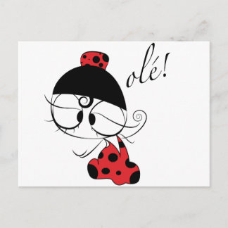 Flamenco dancer ole! postcard