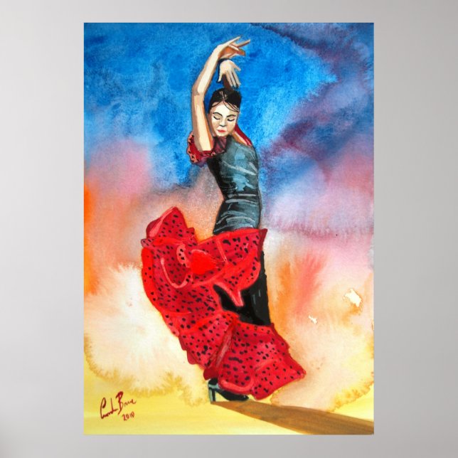 flamenco dancer painting poster (Front)