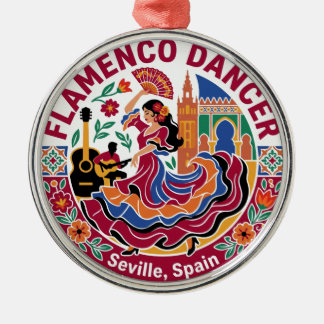 Flamenco Dancer Spain Metal Tree Decoration