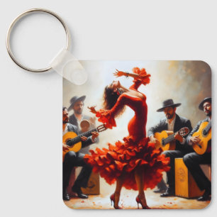 Flamenco Dancer Spanish Music Band  Key Ring