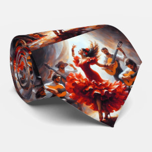 Flamenco Dancer Spanish Music Band  Tie