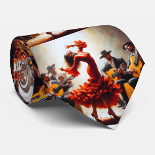 Flamenco Dancer Spanish Music Band  Tie