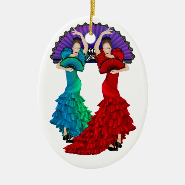 Flamenco Dancer - SRF Ceramic Tree Decoration (Front)