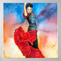 FLAMENCO DANCER watercolor