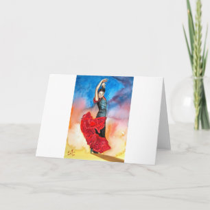 FLAMENCO DANCER watercolour Card