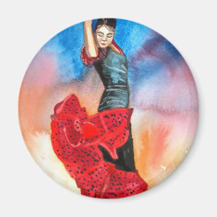 FLAMENCO DANCER watercolour Magnet