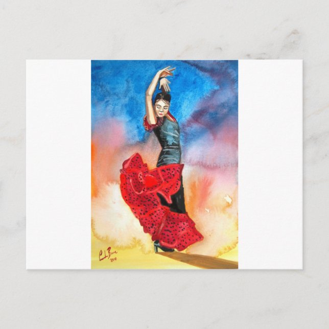 FLAMENCO DANCER watercolour Postcard (Front)
