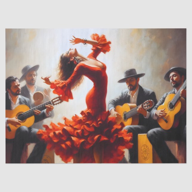 Flamenco Dancing Ephemera Furniture Decoupage Tissue Paper (Front)