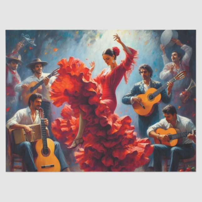 Flamenco Dancing Ephemera Furniture Decoupage Tissue Paper (Front)