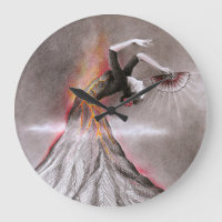 Flamenco dancing woman volcano surreal pencil art