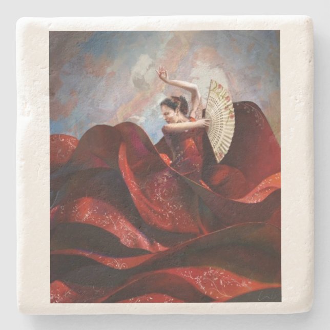 "Flamenco" Stone Coaster (Front)