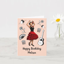 Flamenco Theme - Cute Dancer Doll Birthday or any 