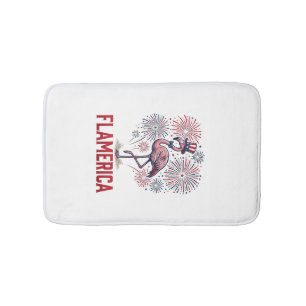 Flamerica Flamingo Patriotic Vintage Shirt Design_ Bath Mat