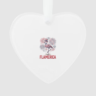 Flamerica Flamingo Patriotic Vintage Shirt Design_ Ornament