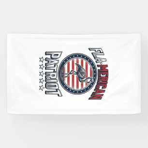 Flamerican Patriot Flamingo Vintage Vector Banner