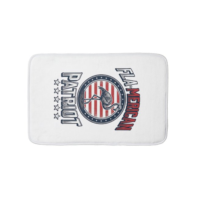 Flamerican Patriot Flamingo Vintage Vector Bath Mat (Front)