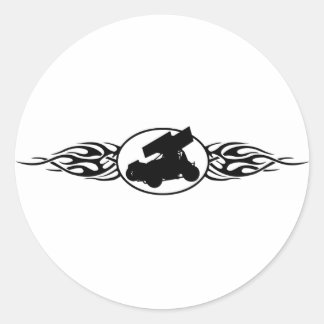 Flames1 Classic Round Sticker
