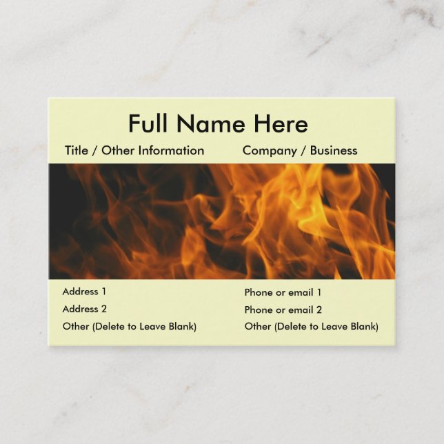 Flames and FIre Business Card (Front)