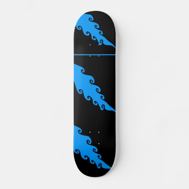 flames blue AND BLACK skateboard deck (Front)