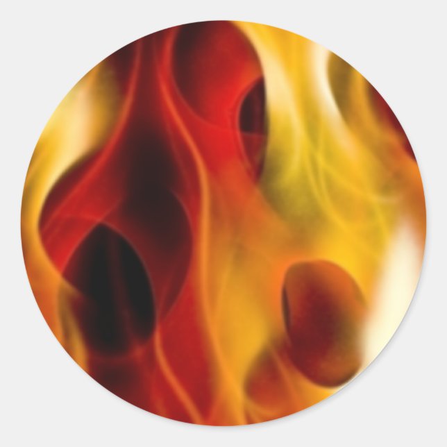 Flames Classic Round Sticker (Front)