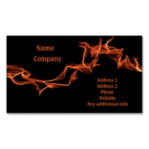 Flames Custom Personalised Magnetic Business Card