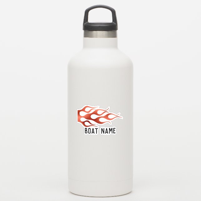 Flames Fire Boat name Captain Lake (Waterbottle)