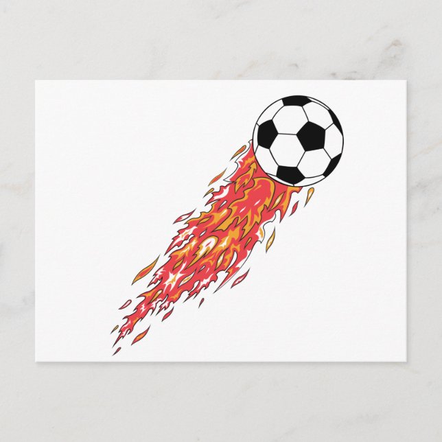 flames fire soccer ball postcard (Front)