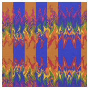 Flames in the Abstract over the Stripes Colours Fabric