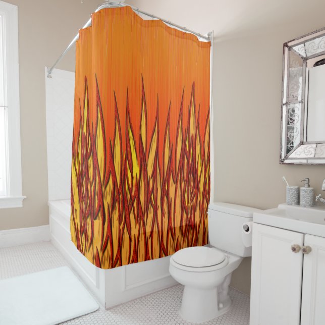 Flames of Fire Shower Curtain (In Situ)
