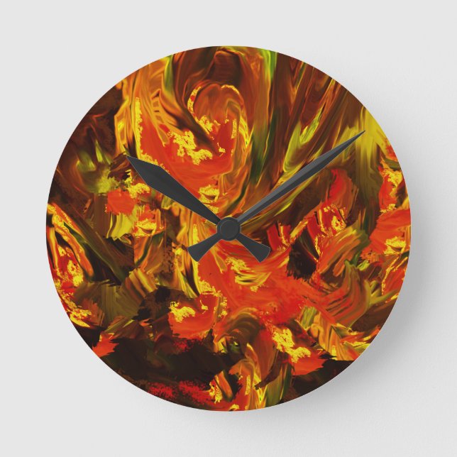 Flames of love round clock (Front)