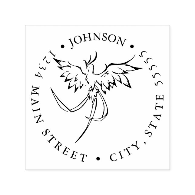 Flames of Phoenix Return Label Self-inking Stamp (Design)