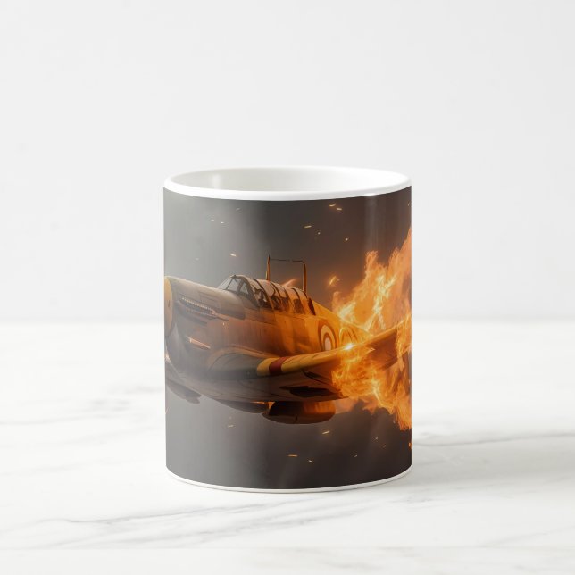 Flames of the Sky: A Spitfire's Ascent Coffee Mug (Center)