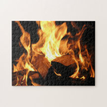 Flames on Burning Logs