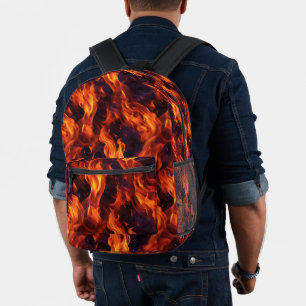 Flames Pattern Printed Backpack